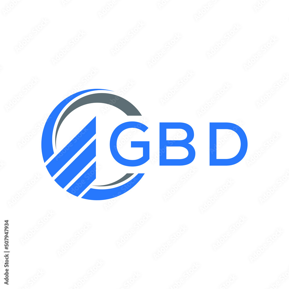 GBD Flat accounting logo design on white  background. GBD creative initials Growth graph letter logo concept. GBD business finance logo design.