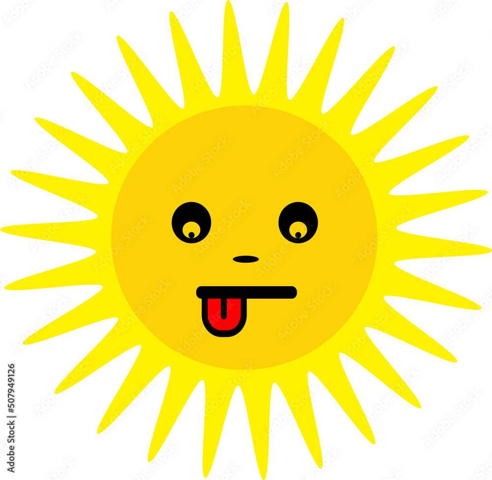 sun icon emotion cartoon sign symbol design