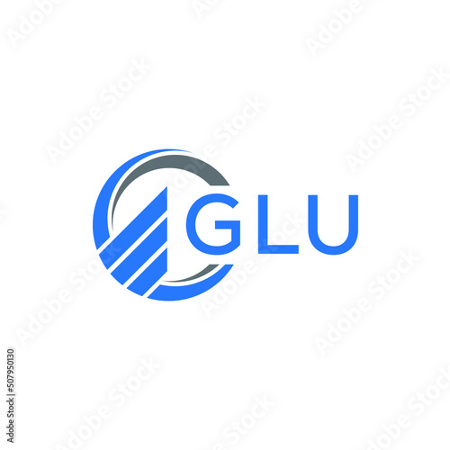 GLU Flat accounting logo design on white background. GLU creative initials Growth graph letter logo concept. GLU business finance logo design.