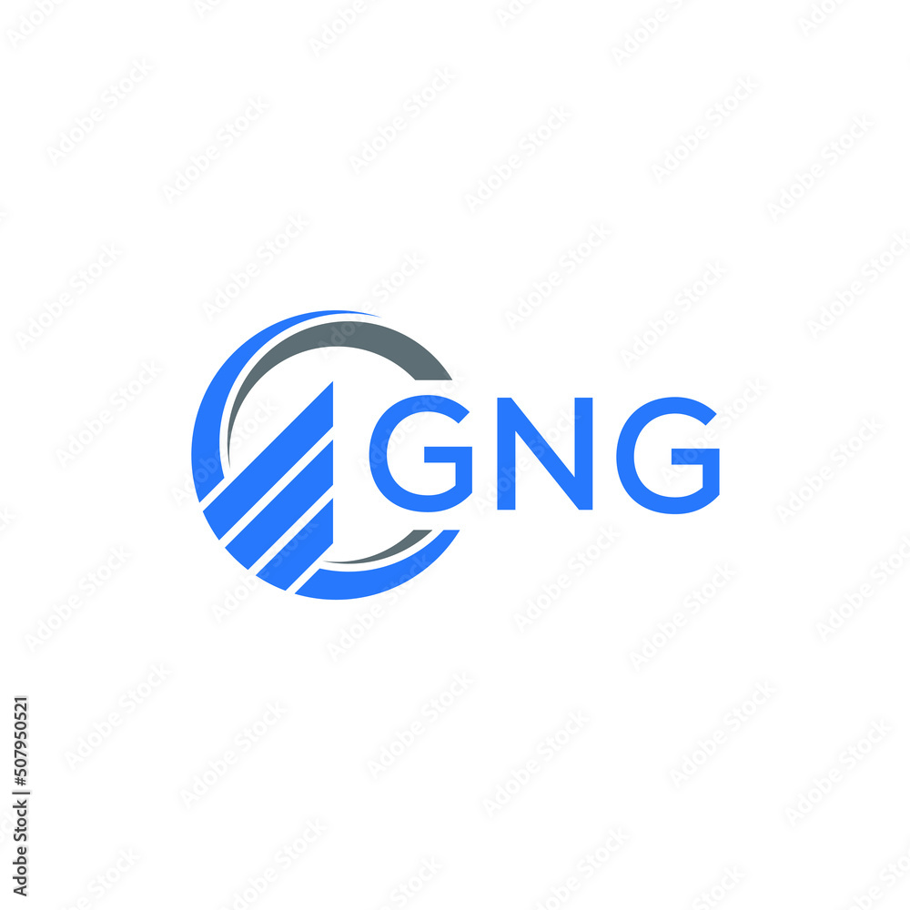 GNG Flat accounting logo design on white  background. GNG creative initials Growth graph letter logo concept. GNG business finance logo design.