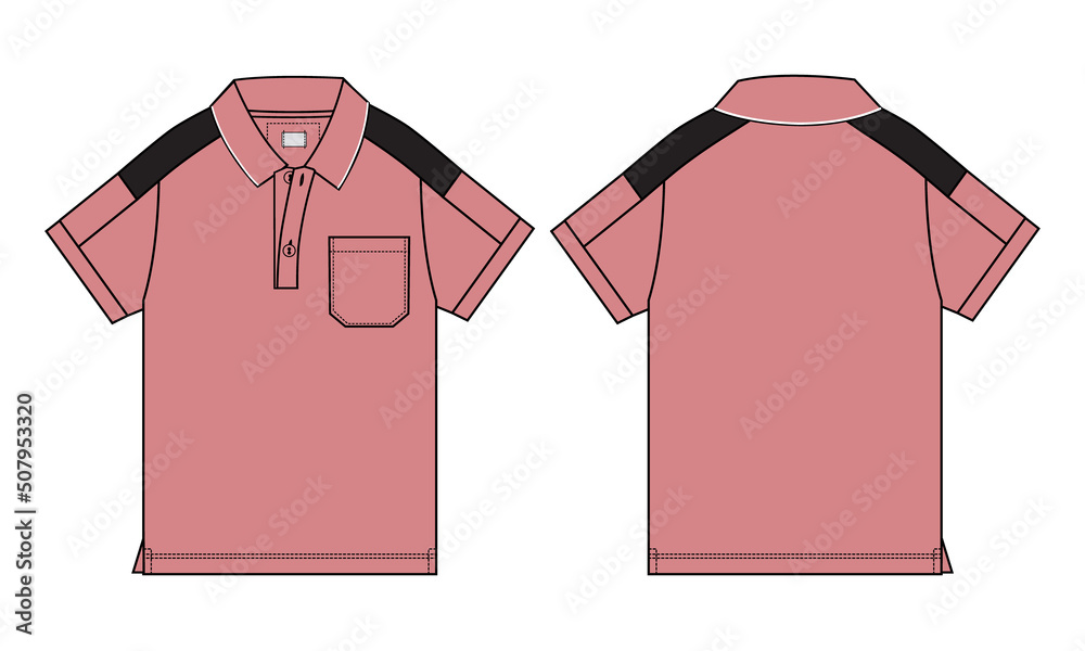 Short Sleeve polo shirt vector illustration template for baby boys Short Sleeve polo shirt vector illustration template for baby boys