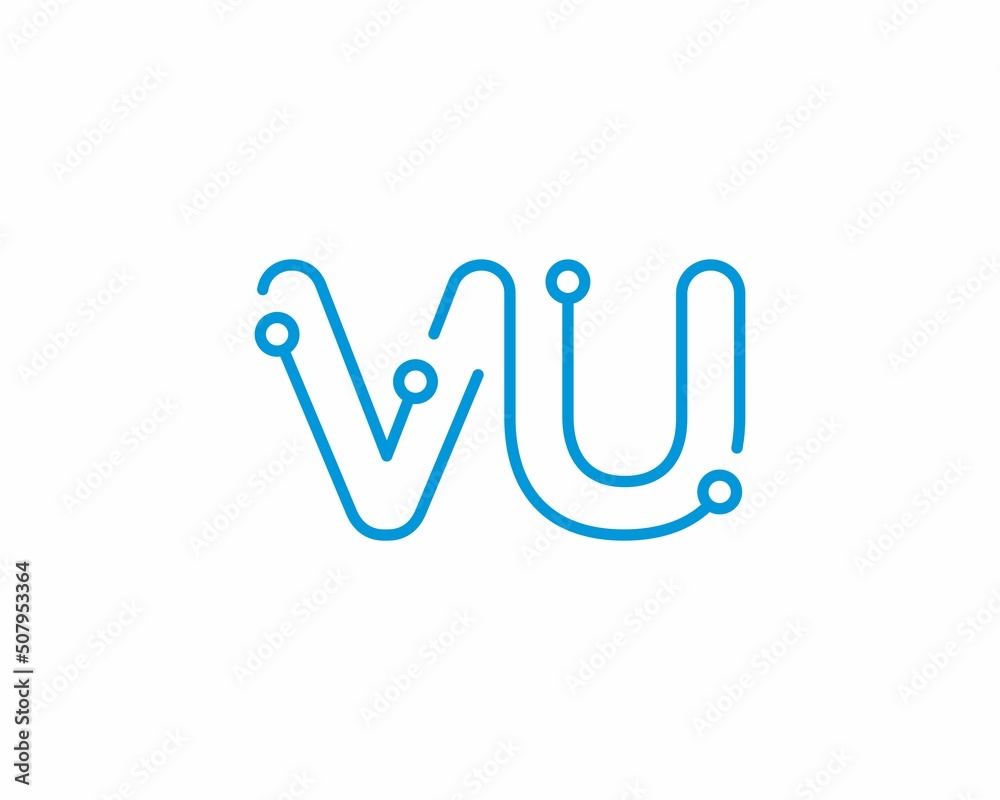 Abstract Letters VU Logo Design Template 001 Abstract Letters VU Logo Design Template 001