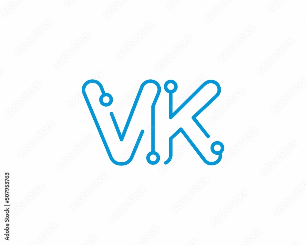 Abstract Letters VK Logo Design Template 001 Abstract Letters VK Logo Design Template 001
