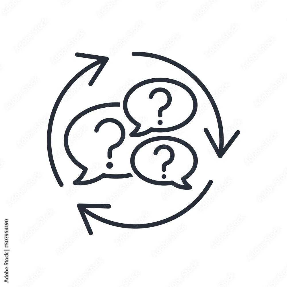 Uncertainty. Difficult to predict events. Vector linear icon isolated on white background. Uncertainty. Difficult to predict events. Vector linear icon isolated on white background.