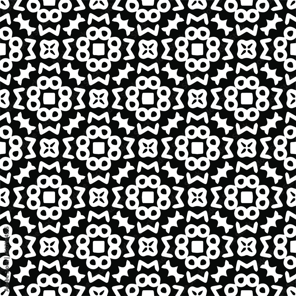 Abstract background with repeat pattern . Black and white color. Unique geometric vector swatch. Perfect for site backdrop, wrapping paper, wallpaper, textile and surface design. 