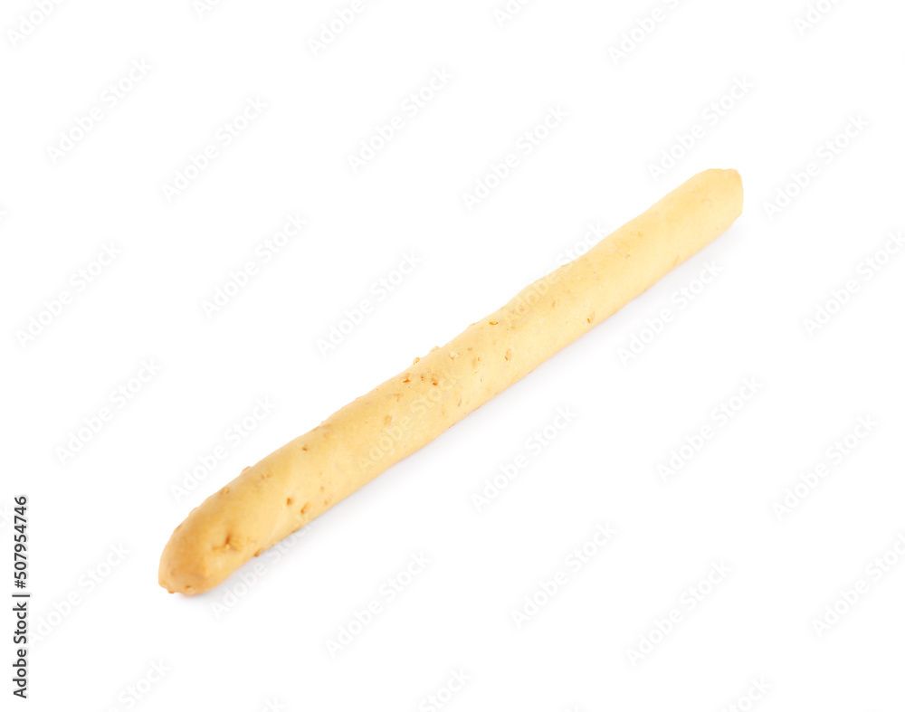 Delicious grissino isolated on white. Crusty breadstick Delicious grissino isolated on white. Crusty breadstick
