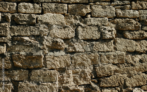 Wall of old stone bricks as an abstract background.