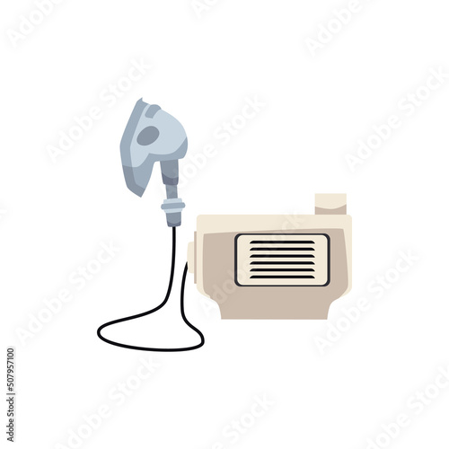 Nebulizer with face oxygen mask for treatment flat style