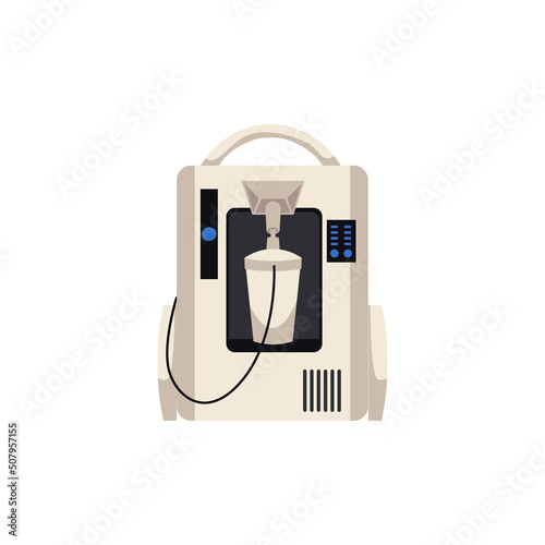 Home medical oxygen concentrator device, flat vector illustration isolated.
