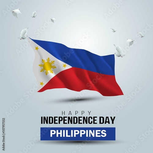happy independence day Philippines greetings. vector illustration design.