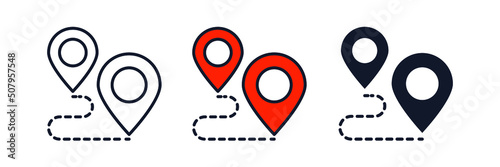 route icon symbol template for graphic and web design collection logo vector illustration