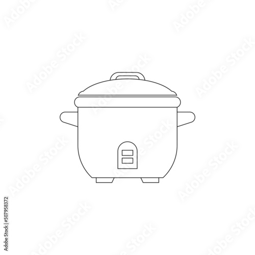 Rice cooker, lline art vector, flat icon design, illustration vector