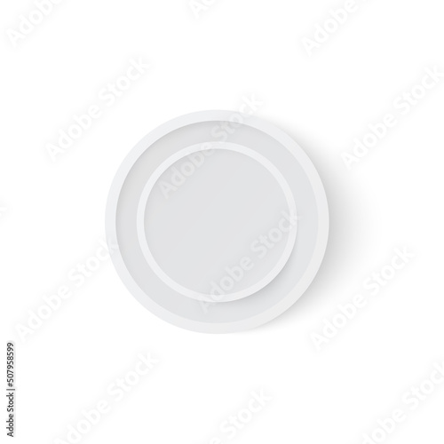 Round plastic lid or cap from cream cheese container, realistic vector illustration isolated on white background.