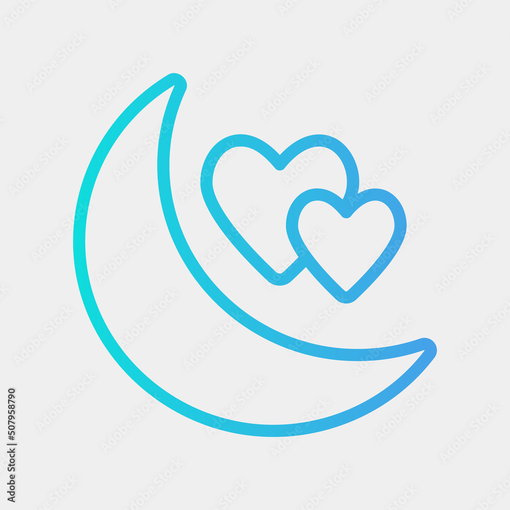Honeymoon icon in gradient style, use for website mobile app presentation Honeymoon icon in gradient style, use for website mobile app presentation