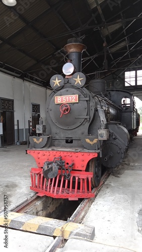 old locomotive train in the museum