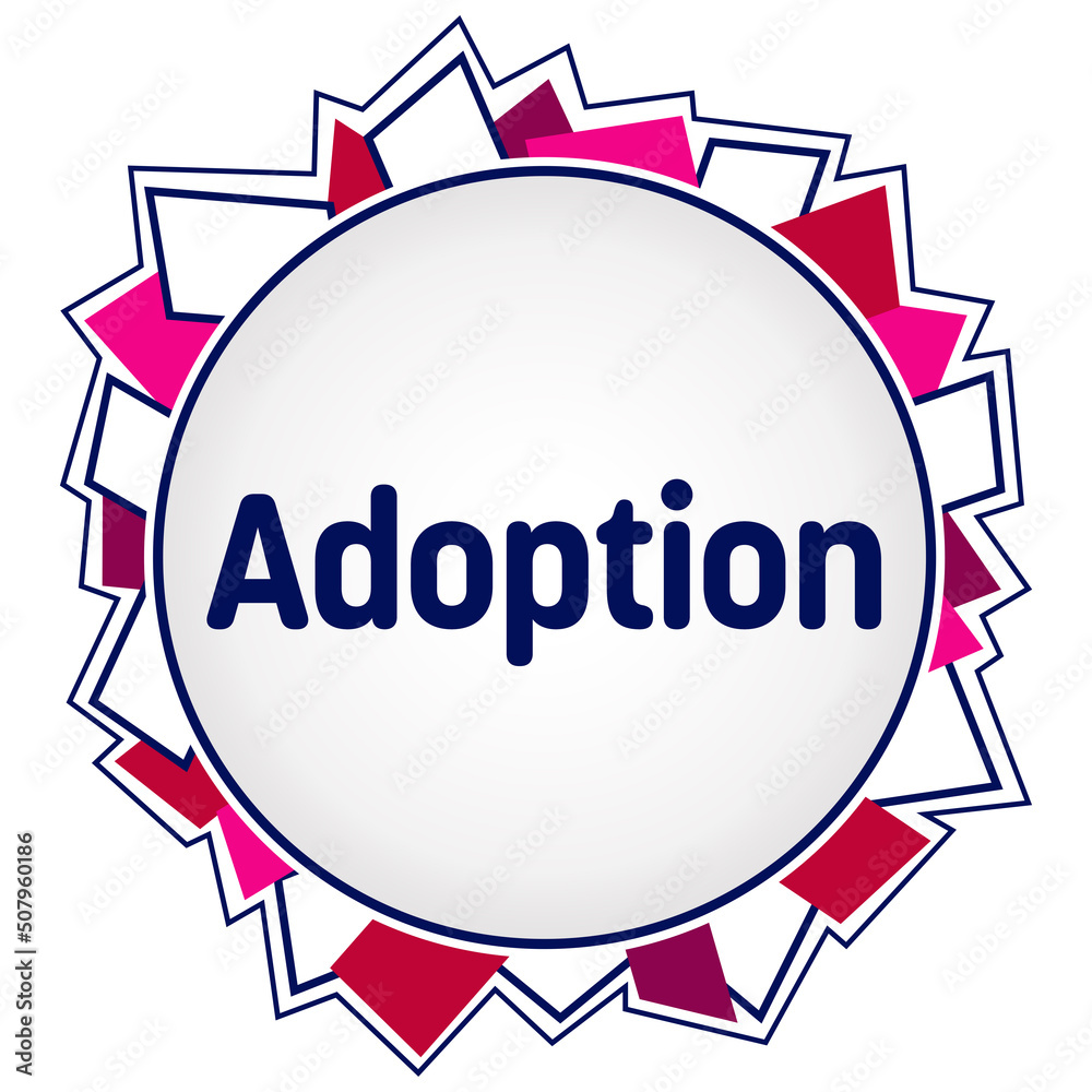 Adoption Pink Purple Blue Random Shapes Circular Text 