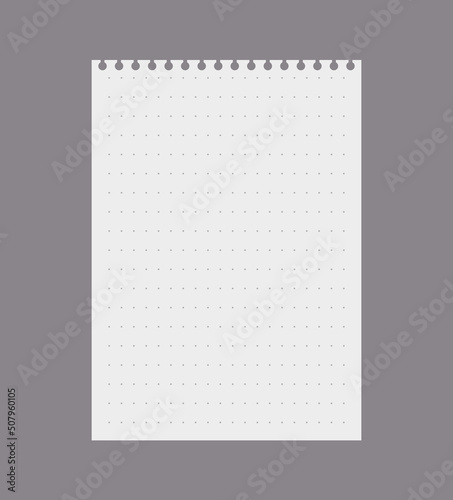 Blank page from spiral notepad mockup realistic vector illustration isolated.