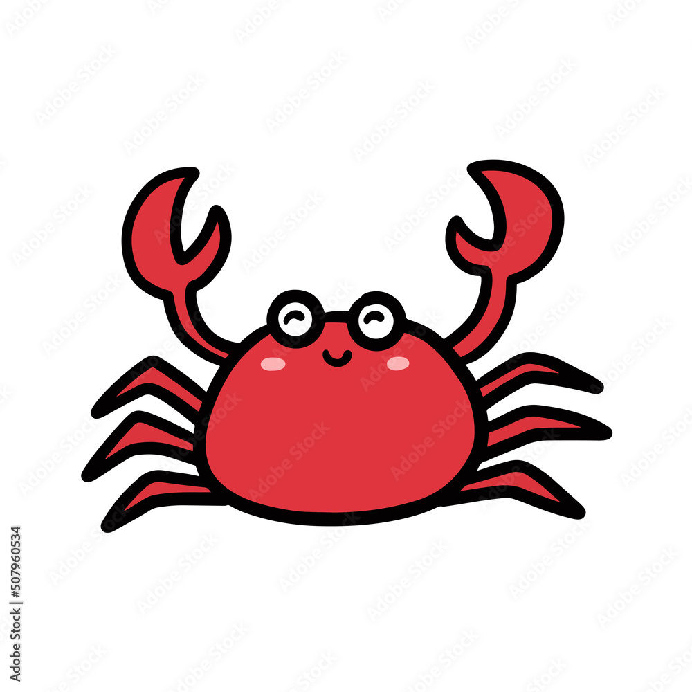crab hand drawn. simple and cute illustrations in vector design crab hand drawn. simple and cute illustrations in vector design