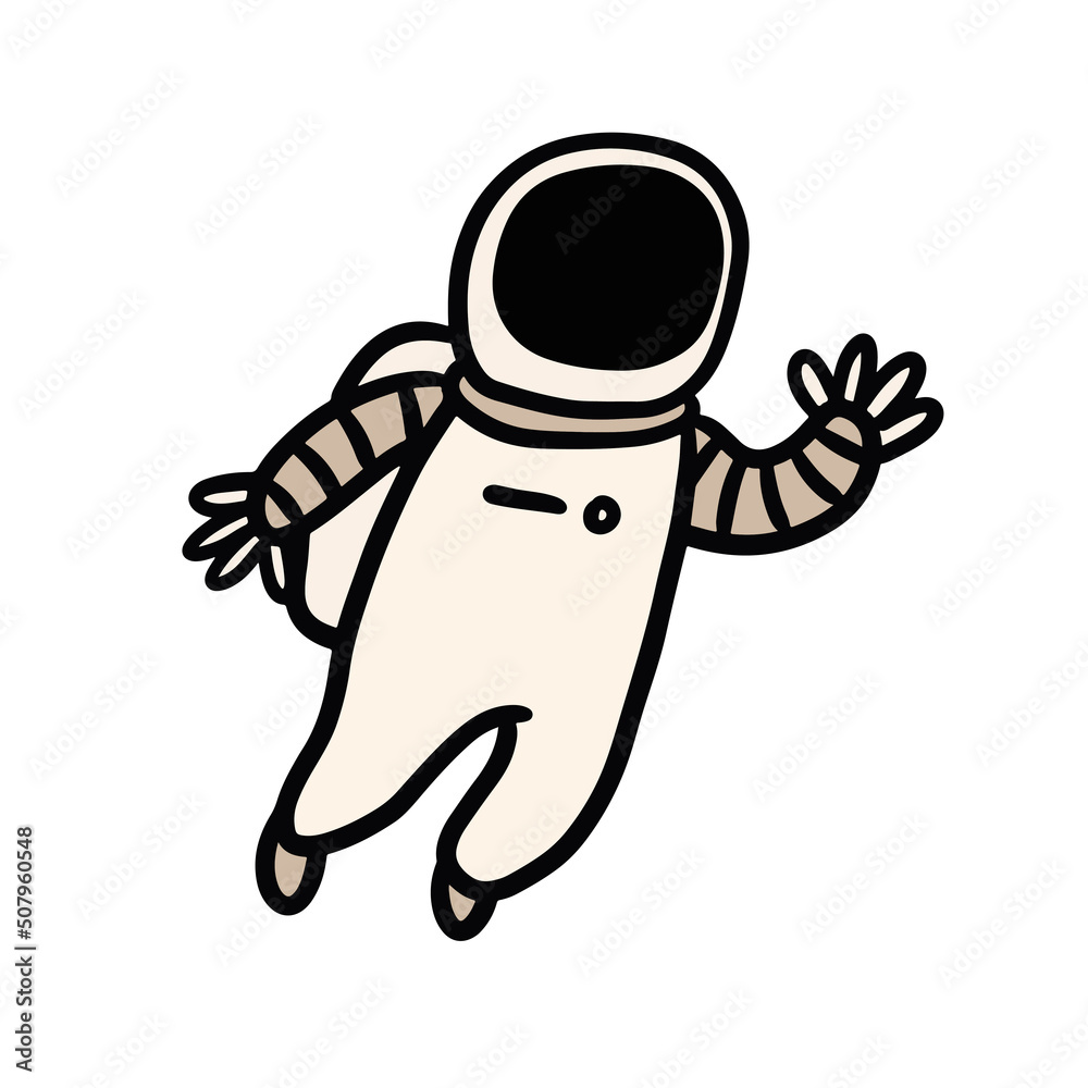 astronaut hand drawn. simple and cute illustrations in vector design astronaut hand drawn. simple and cute illustrations in vector design