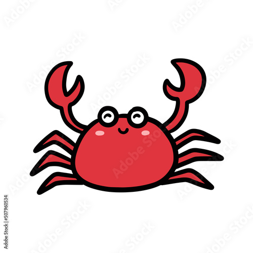 crab hand drawn. simple and cute illustrations in vector design