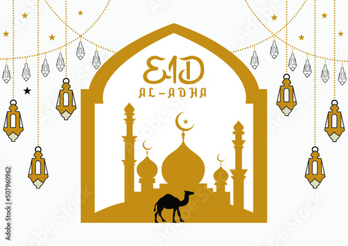 Eid al Adha Social Media Post Banner Design on White Background