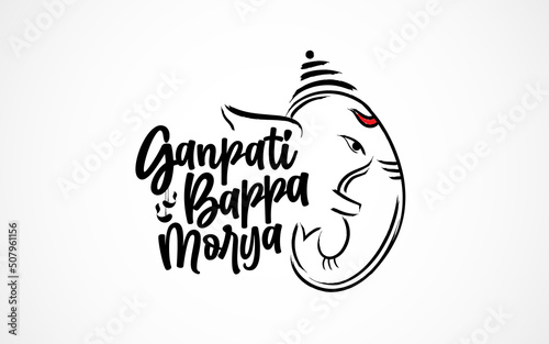 Happy Ganesh Chaturthi Indian festival celebration background  Ganapati Bappa Morya