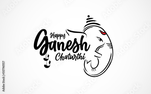 Photo Happy ganesh chaturthi indian festival celebration background vector Illustratio