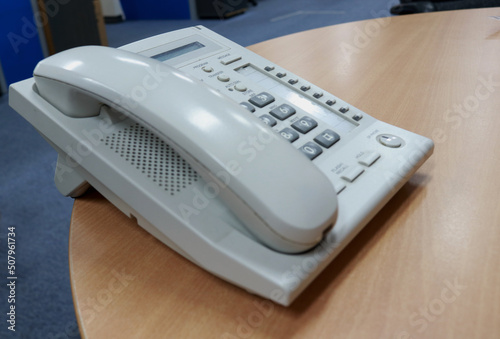 Number keys on the phone to call someone, or for emergency calls. Phones with cables are usually in the office