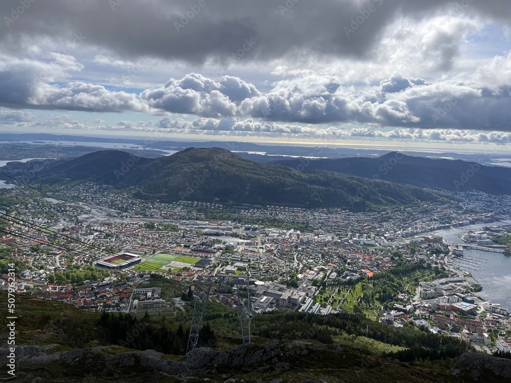 View iver Bergen from Mount Ulriken 643 moh Norway