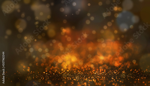 Abstract bokeh light background. with golden glitter