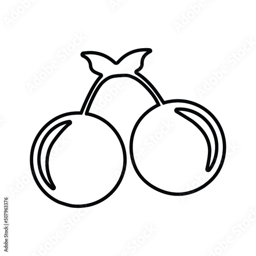 Cherry, food, fruit line icon. Outline vector.