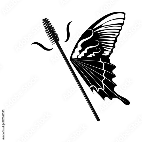 Eyebrow brush vector stock illustration. Makeup. Apply mascara to your eyelashes. isolated on a white background.