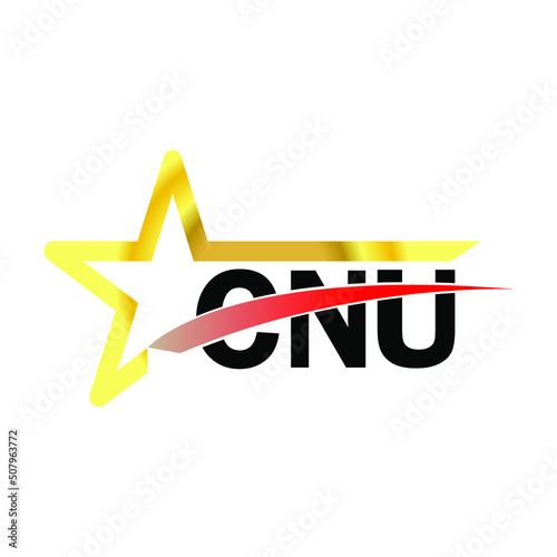 CNU letter logo design. CNU creative  letter logo. simple and modern letter logo. CNU alphabet letter logo for business. Creative corporate identity and lettering. vector modern logo  photo