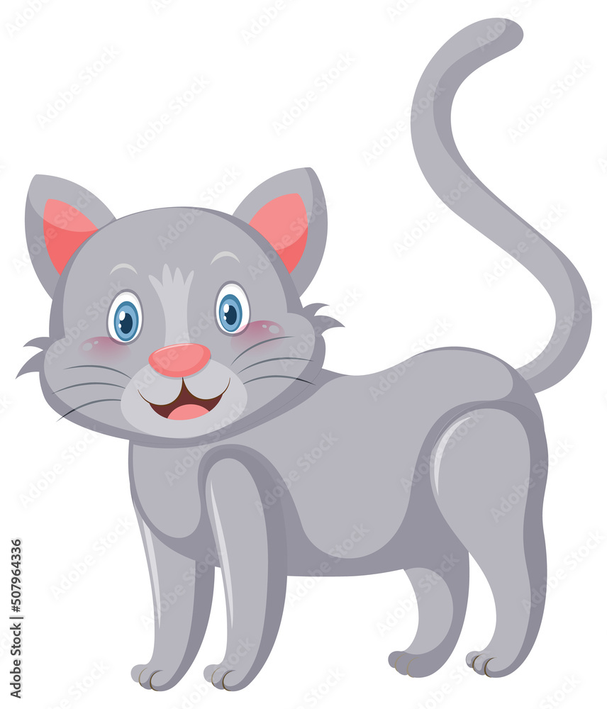 Little cute cat in cartoon style