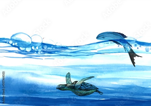 World ocean day 8 june save our ocean background