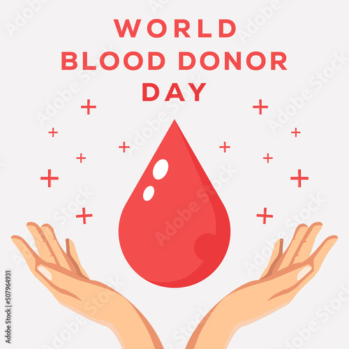world blood donor day illustration flat design