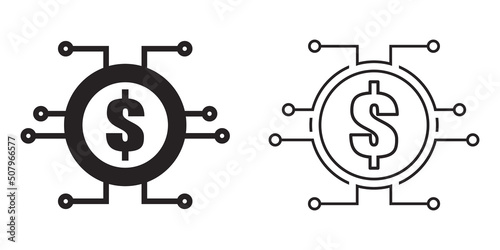 Fintech icon vector stock for graphic design, logo, web site, social media, mobile app, ui illustration. 