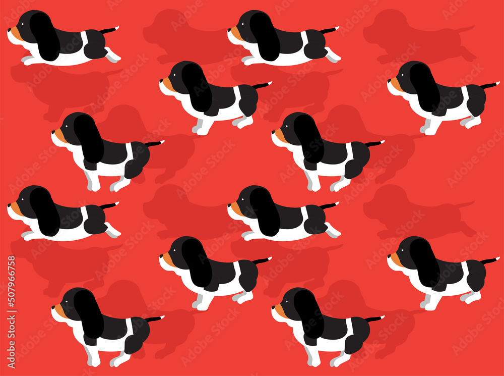 Animal Dog Basset Hound Black Coat Seamless Wallpaper Background