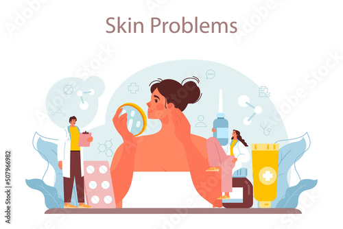 Dermatologist concept. Dermatology, skin care specialist. Face or body
