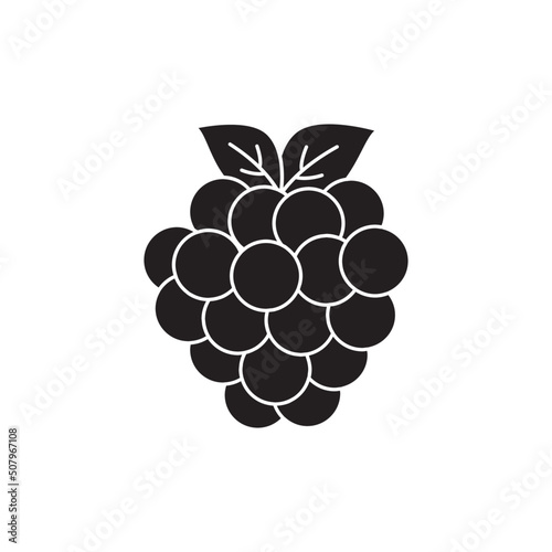 Blackberries icon in black flat glyph, filled style isolated on white background