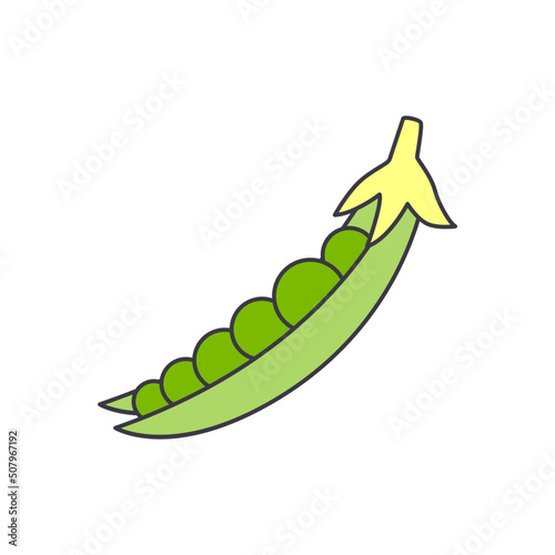 green peas icon in color, isolated on white background 