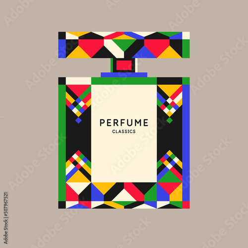 Perfume for women. The image of perfume bottles. Beautiful vector image in a flat style for design.