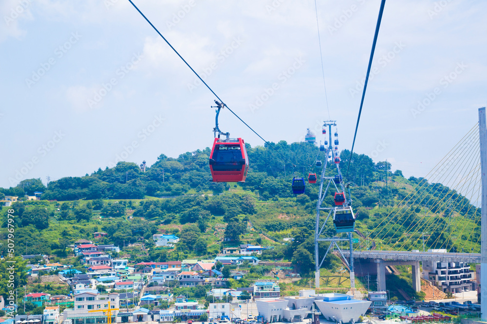 Yeosu Maritime Cable Car is the first of its kind in Korea, connecting