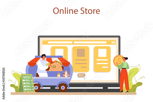 Tacos online service or platform. Traditional mexican fast-food