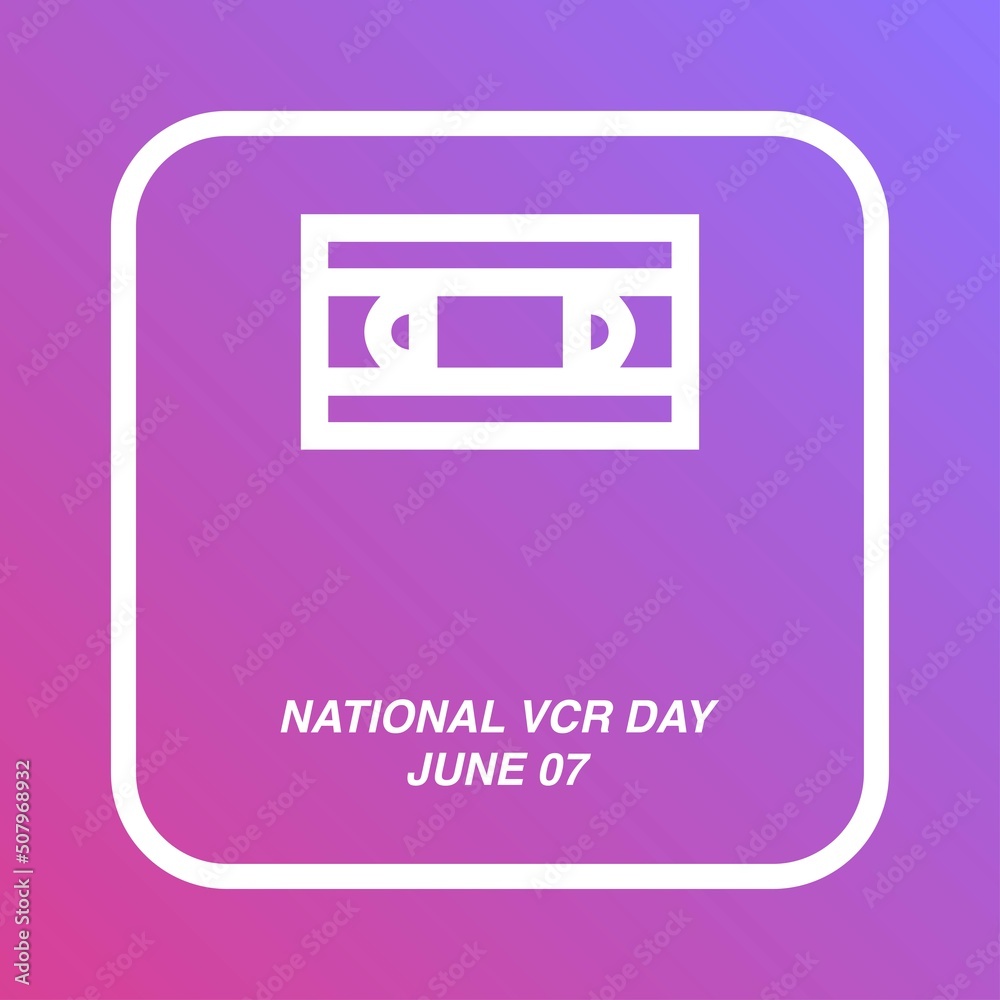 Vector Icon VCR. National VCR Day Design Concept, perfect for social media post templates, posters, greeting cards, banners, backgrounds, brochures. Vector Illustration