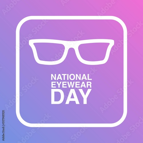 Vector Icon Glasses. National Eyewear Day Design Concept, perfect for social media post templates, posters, greeting cards, banners, backgrounds, brochures. Vector Illustration