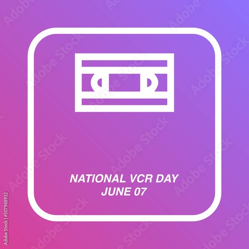 Vector Icon VCR. National VCR Day Design Concept, perfect for social media post templates, posters, greeting cards, banners, backgrounds, brochures. Vector Illustration