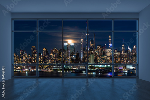 Foto Midtown New York City Manhattan Skyline Buildings from High Rise Window
