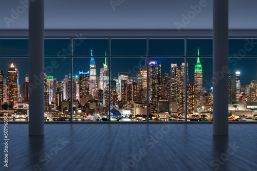 Photography Midtown New York City Manhattan Skyline Buildings from High Rise Window