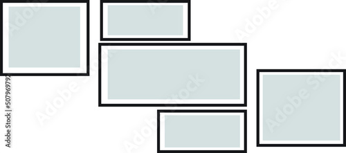 Set of different frame icons Realistic picture frame mockup different sizes of frames for photos, exhibitions and brochures with a white background